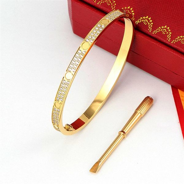 

couple bracelet women tennis stainless steel gold double row diamond jewelry fashion valentines day whole252b, Golden;silver