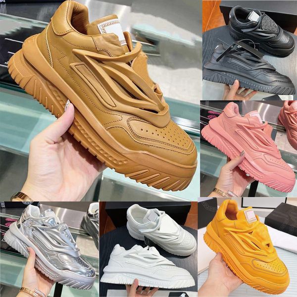 

2022 designer running shoes odissea sneakers women thick greek soles casual shoes triple black white multi-color italy leather men medusa tr