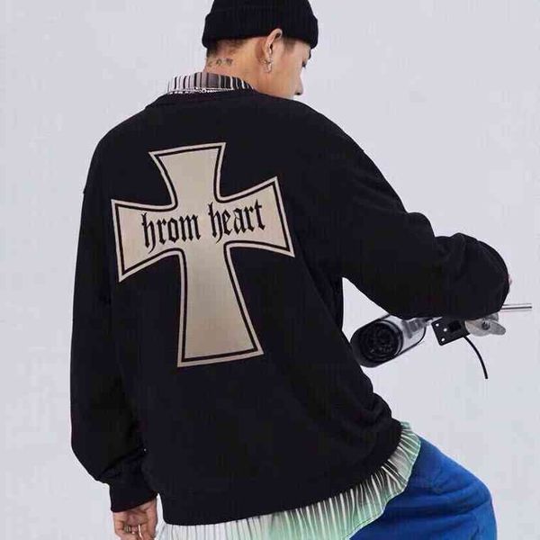 

hoodies hoodies chaopai fucroin sweater mens and womens horseshoe print ch sanskrit cross american tshirt long sleeve pullover, Black