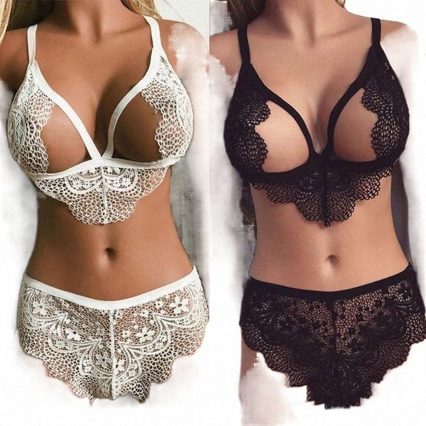 

bras sets bras sets women lingerie set plus size corset lace floral bralette bra two piece underwear nightwear 3xl u56c#, Red;black