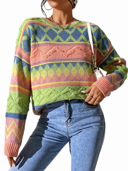 

women's sweaters argyle pattern drop shoulder sweater o5ji#, White;black