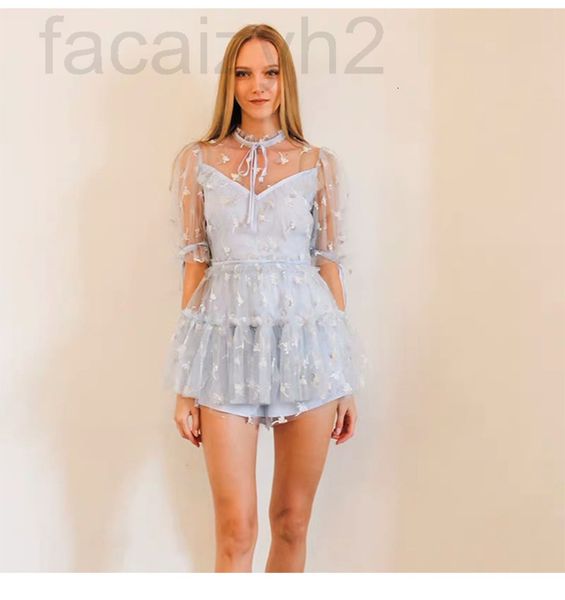 

casual dresses designer alice l australia 2020 new summer light luxury mesh lace waist strap print dress wn46, Black;gray