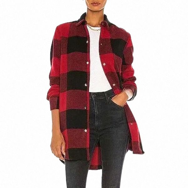 

women's jackets women's jackets jacket women 2022 fashion red plaid autumn coat vintage long sleeve casual female outerwear chic, Black;brown