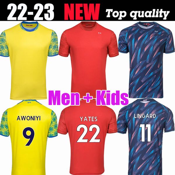 

22 23 nottingham forests lingard soccer jerseys awoniyi johnson niakhate surridge 2022 2023 forest home ameobi mighten williams yates footba, Black;yellow
