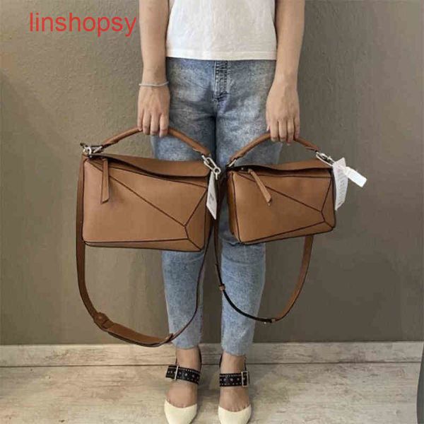 

luxury women loews bags 2022 leather mini geometric portable splicing ling lat