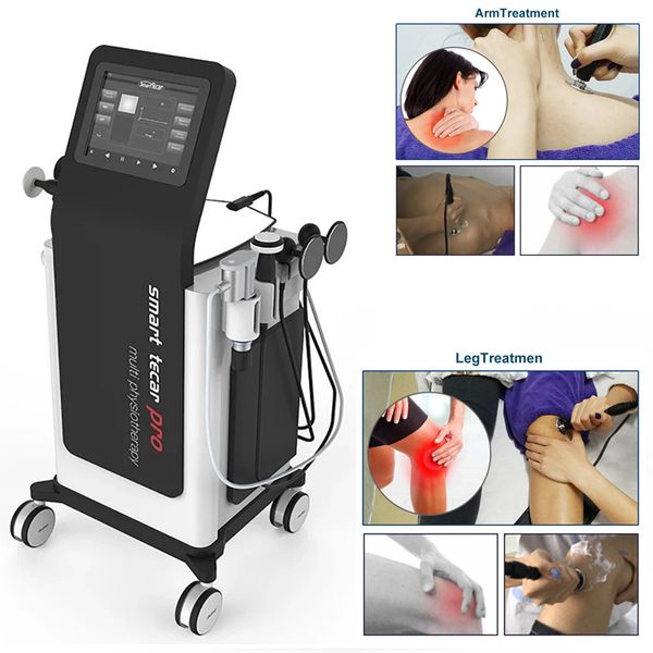 

3 in one beauty equipment ultrasound tecar shock wave therapy physio deep care cet ret for pain relief, Black;white