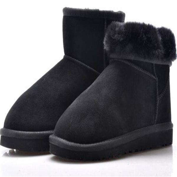 

1978-2020 sell classic design mini women snow boots women boots keep warm boots sheepskin cowskin us3-12 eur 35-43 transs262r, Black