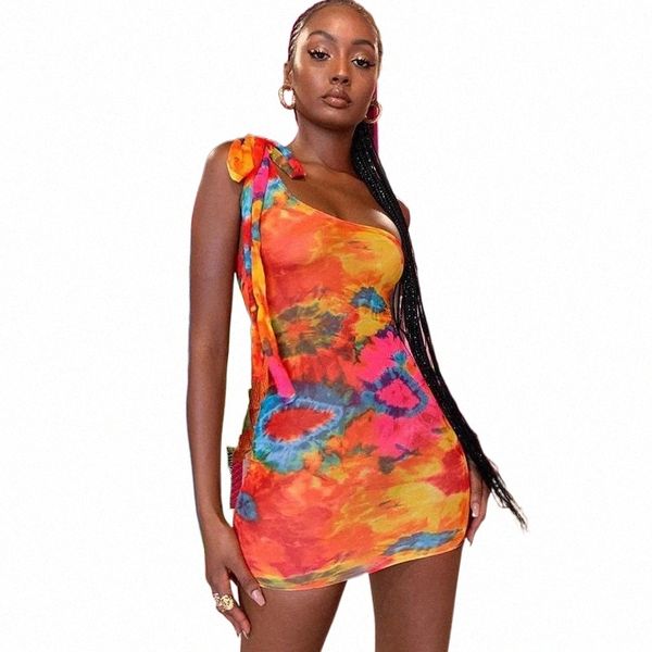 

casual dresses casual dresses mokogoddess 2021 one-shoulder colorful print tie dye mini dress autumn winter women party streetwear outfits e, Black;gray