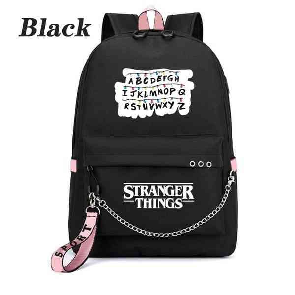 

school bags strange story of american tv series backpack usb charging student schoolbag 220831