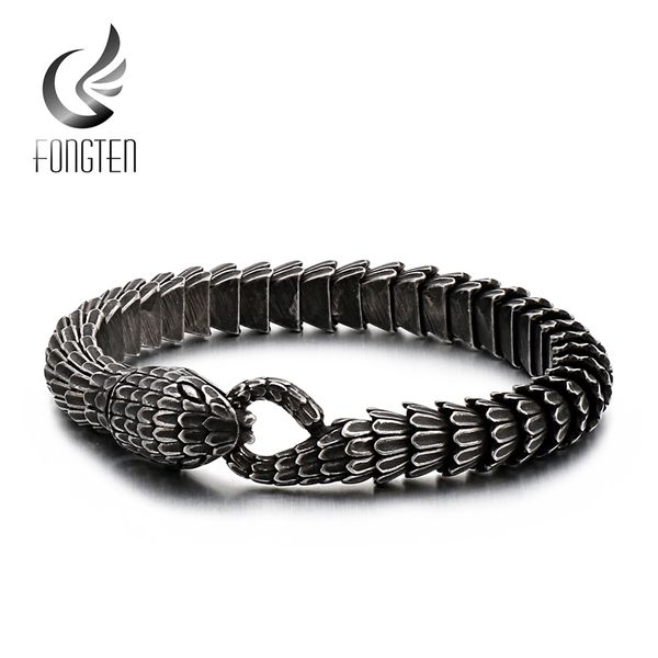 

bangle fongten punk black snake link chain bracelets bangle stainless steel charm hip hop personalised men women jewelry 220831