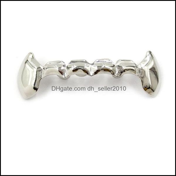 

grillz dental grills teeth braces jewelry fashion punk quality gold plated men women grillz wholesale personality hip hop dental gri dht9o, Black