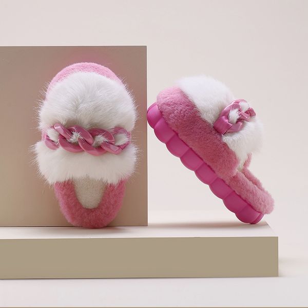

slippers punk girls chain women s indoor outdoor slides shoes woman rosy white platform mules ladies 220831, Black