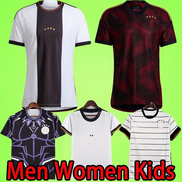 

2022 soccer jerseys germanys werner hummels kroos muller boys set football shirt t gotze sanea khedira reus german 22 23 men kids kit women, Black;yellow
