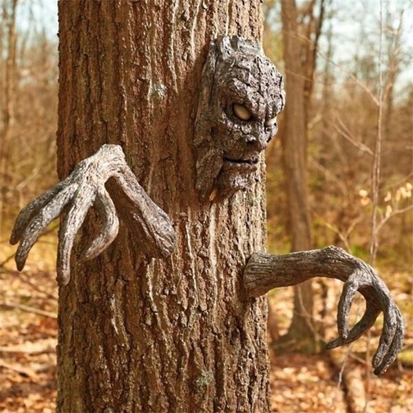 

other event party supplies halloween decoration bark ghost face tree bark face garden statue ghost face sculpture garden props features deco