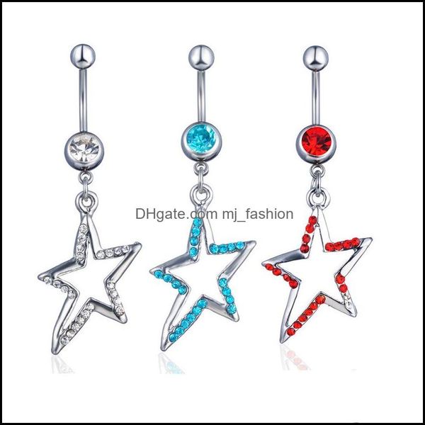 

navel bell button rings d0625 star style belly navel button ring drop delivery 2021 jewelry body mjfashion dhpmk, Silver