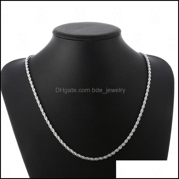 

chains new arrival flash twisted rope necklace men sterling sier plate stsn067 fashion 925 chains c3 drop delivery 2021 jewelry neckl dhmkm, Silver