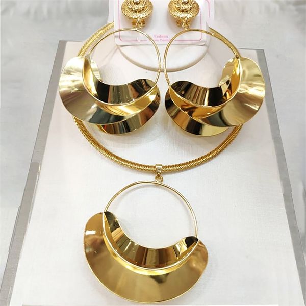 

other jewelry sets jewelry set for women drop necklace pendant dubai gold plated hanging dangle big earring for wedding party anniversary 22, Silver