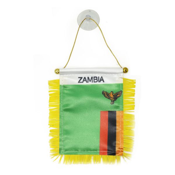 

10x15 cm zambia fringy window hanging flag double sided mini hanging flags with suction cup for home office door decor