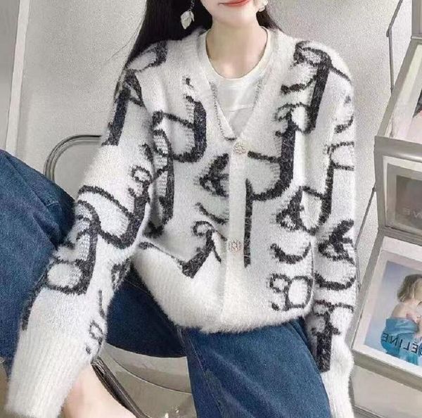 

new women's sweater cardigan coat spring autumn stand-up collar loose knitted sweater female casual outerwear, White;black