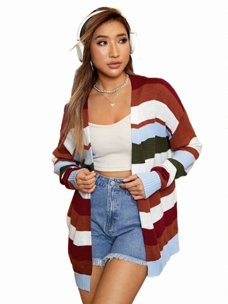 

women's sweaters colorblock drop shoulder duster cardigan 766s#, White;black
