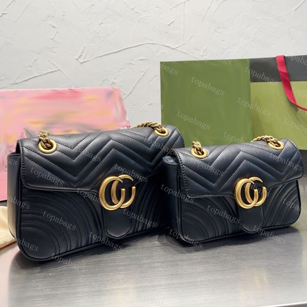 

new designer bags for women shoulder crossbody fashion bag ladies luxury handbags real leather gold double letters purse marmont bags