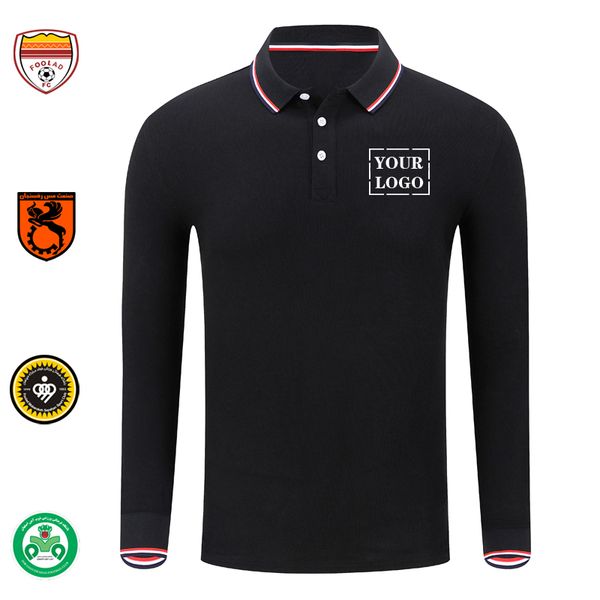 

casual men's polos long sleeves soccer polo shirt personal group custom printed foolad khozestan mes rafsanjan sepahan zob ahan, White;black