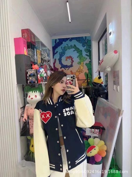 

men's coat baseball uniform human make jacket cotton love embroidery ape casual suit couple ins celebrity fashion hip hop v0ev uniqu, Black;brown
