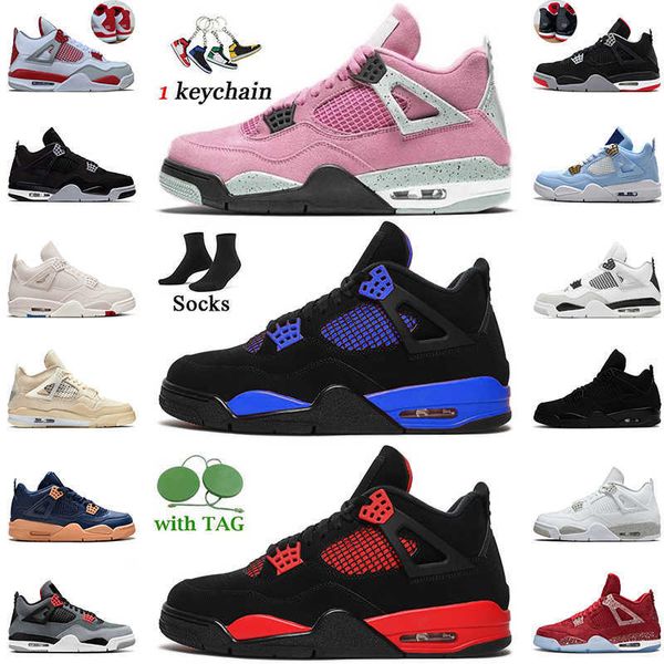 

shoes big size university pink blue red thunder 4s basketball with socks jumpman 4 military black canvas cat women mens trainers
