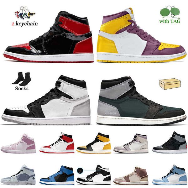 

basketball shoes trainers stage haze element black particle grey unc patent bred brotherhood yellow 2022 jumpman 1 1s mens wommen high og