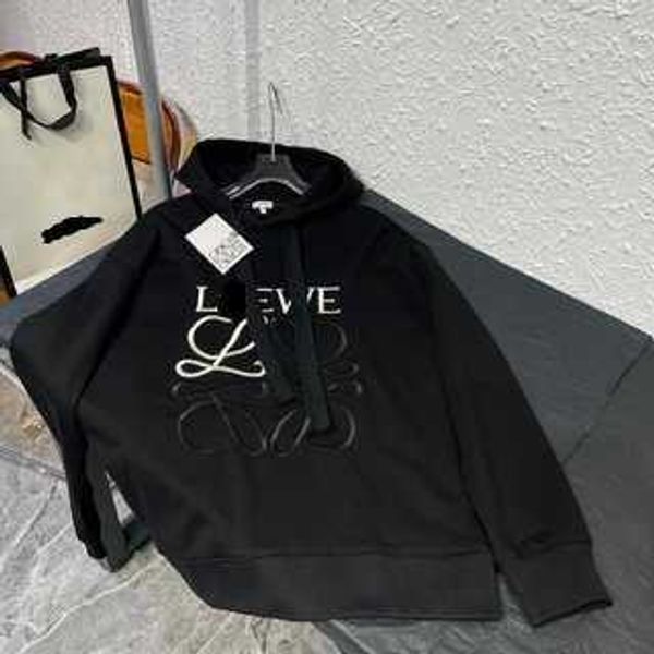 

new designer loew's sweatshirts luxury hoodies embroidered letter round neck sweater cotton pullover long sleeves sweaters, Black