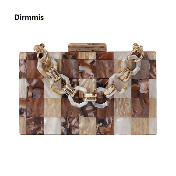

evening bags trendy fashion women handbag brown striped geometric acrylic luxury wedding party bag woman box clutch purse 221130