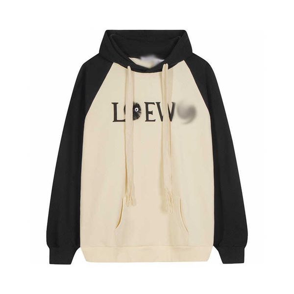 

new designer loew's sweatshirts luxury hoodies hooded sweater drawstring coalball men's and women's autumn winter trend luowe, Black