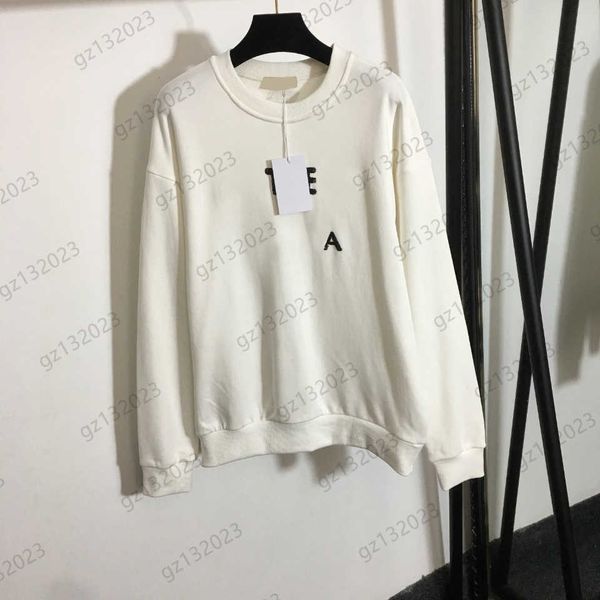

womens hoodless hoodie chest sequined letter logo embroidery sweatshirts thread round collar left shoulder long sleeve pullover designer jo, Black