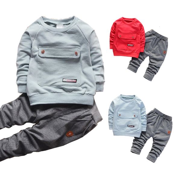 

clothing sets children's clothes autumn boys long sleeved o neck sweater 1 2 3 4 5 years old baby big bag t shirts and pants 2 pcs 2211, White