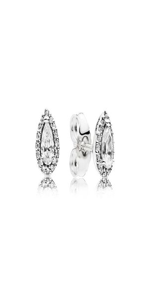 

fashion shiny water drop earrings luxury designer 925 sterling silver cz diamond original box set for pandora women039s earring1275589, Golden;silver