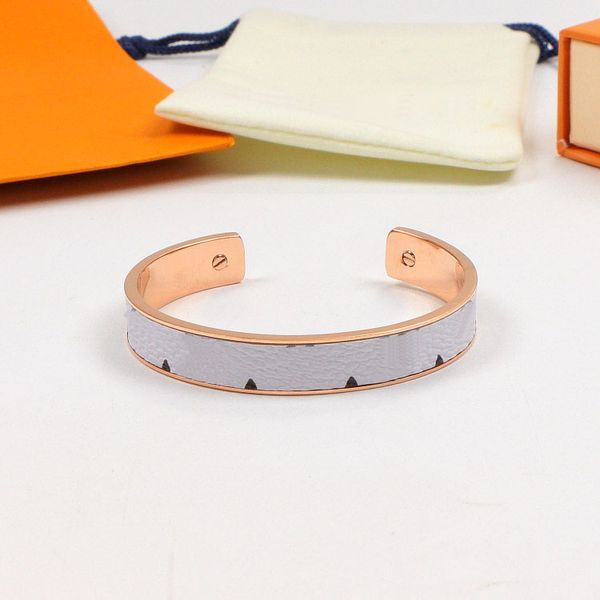 

brand luxury jewelry bangle 14k gold bracelet mens female designer leather bracelets high-end elegant fashion gift with box, Black