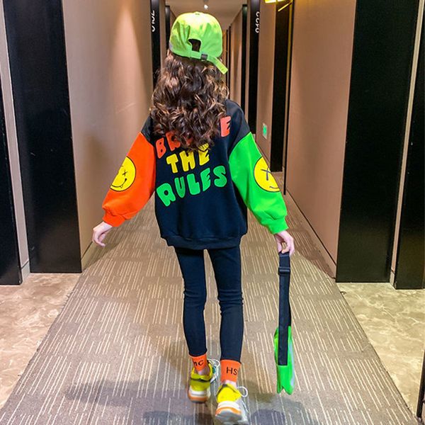 

clothing sets autumn girls winter teens tracksuit big children's casual sweater pants kids sports suits 4 5 7 9 11 13y 221130, White