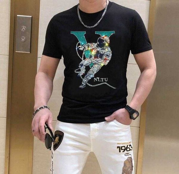 

men's t-shirts designer summer european style gold color skull short sleeve t-shirt men mercerized cotton drop shipping t221130, White;black