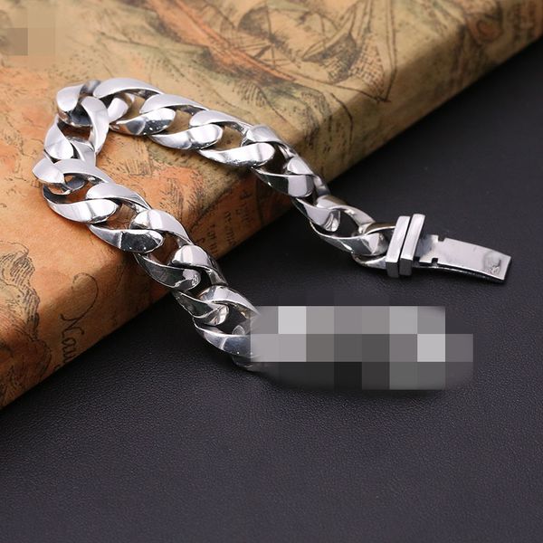 

chain bracelets 925 sterling silver 18 20 cm cross floral antique gothic punk vintage handmade chains bracelet fashion jewelry accessories g, Black