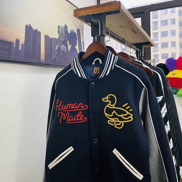 

men's coat baseball uniform human make jacket cotton tie autumn duck love men women ins celebrity fashion hip hop b9y7 unique niche, Black;brown