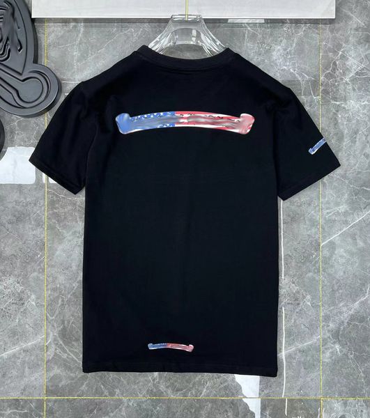 

luxury classic mens t shirt fashion ch brand letter sanskrit cross pattern sweater t-shirts designers pullover cotton tshirts woman tp, White;black