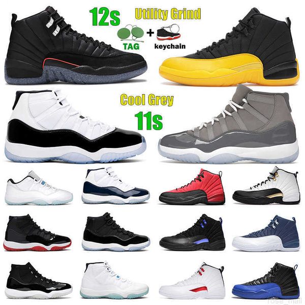 

12s men women basketball shoes cap and gown 11s legend gamma blue utility grind reverse flu game dark grey royal triple black sports