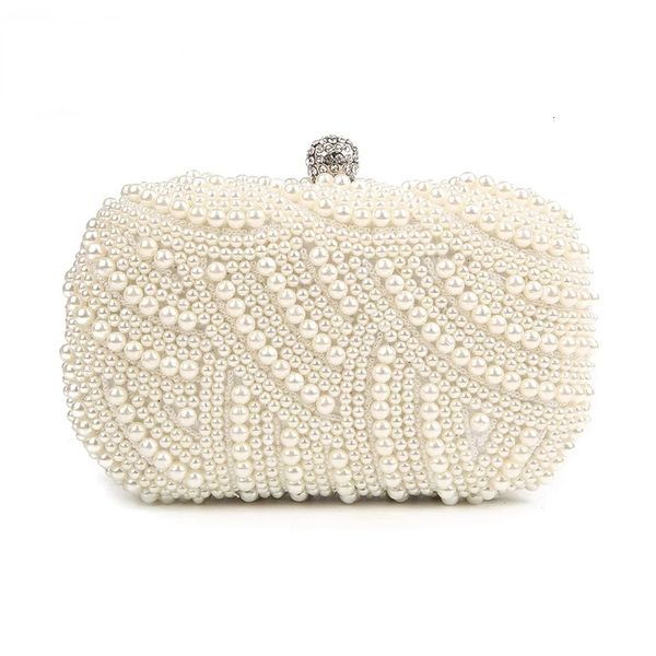 

evening bags pearl clutch women purse ladies white hand for party wedding black shoulder bag bolsa feminina 221130