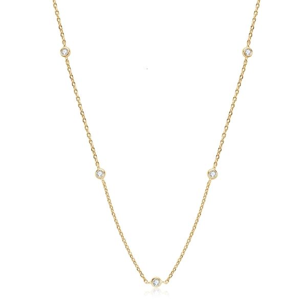 

chokers iogou choker 925 sterling silver round 2 5mm d color necklace for women virgin girls 14k gold gift 16 2 inch 221130, Golden;silver