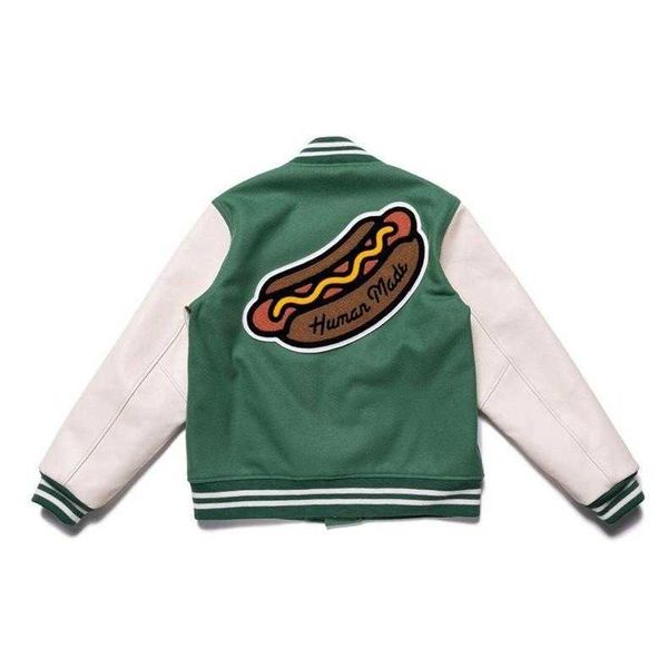 

men's coat baseball uniform human make jacket cotton hamburg embroidered men women lovers oversized woolen ins celebrity fashion hip, Black;brown
