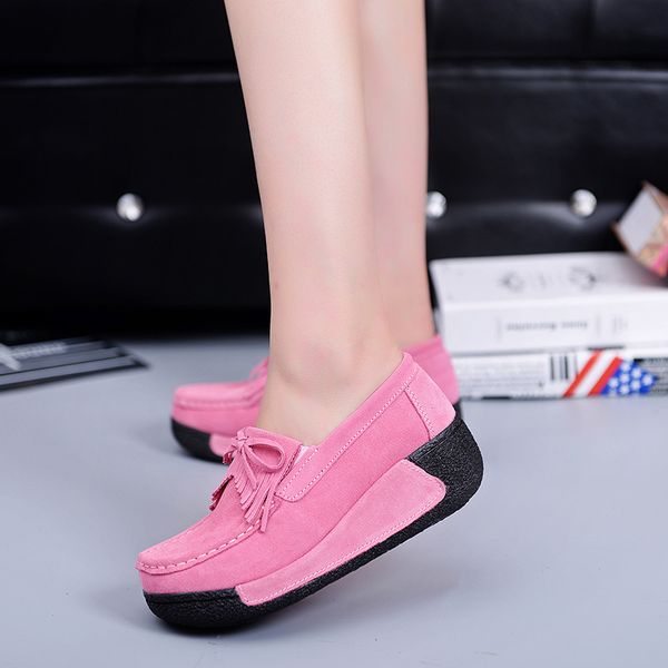 

dress shoe flats suede s loafers creepers slip on fringe platform casual ladies moccasins 56 221130, Black