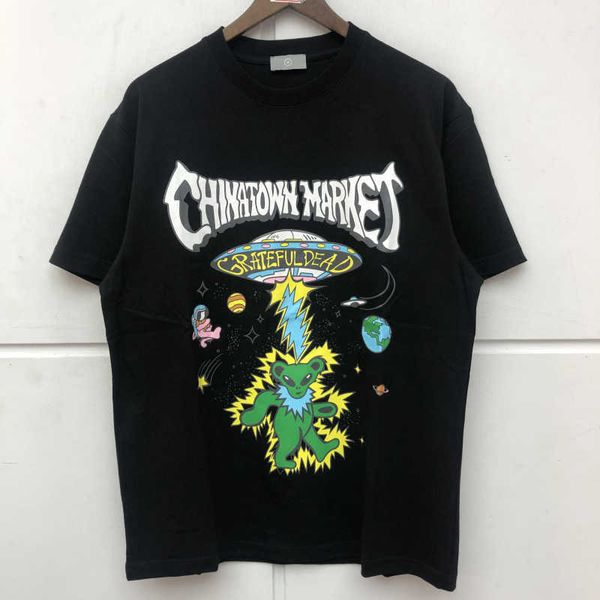 

men's t-shirts little bear t shirt men women heavy fabric tee alien invasion style tee t221130, White;black