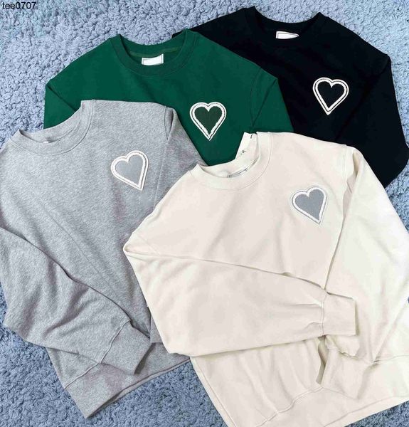 

designer correctly developed version of french fashion brand amis letter love sweater loose simple men and women with round neck size xl, Black