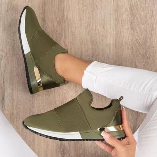 

dress shoes vulcanize sneaker ladies slip on solid color for female sport mesh casual 221130, Black
