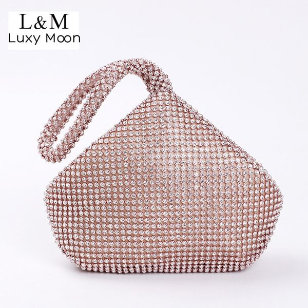

evening bags women handle diamond rhinestones clutches gold silver black crystal wedding party purses and handbags x801h 221130